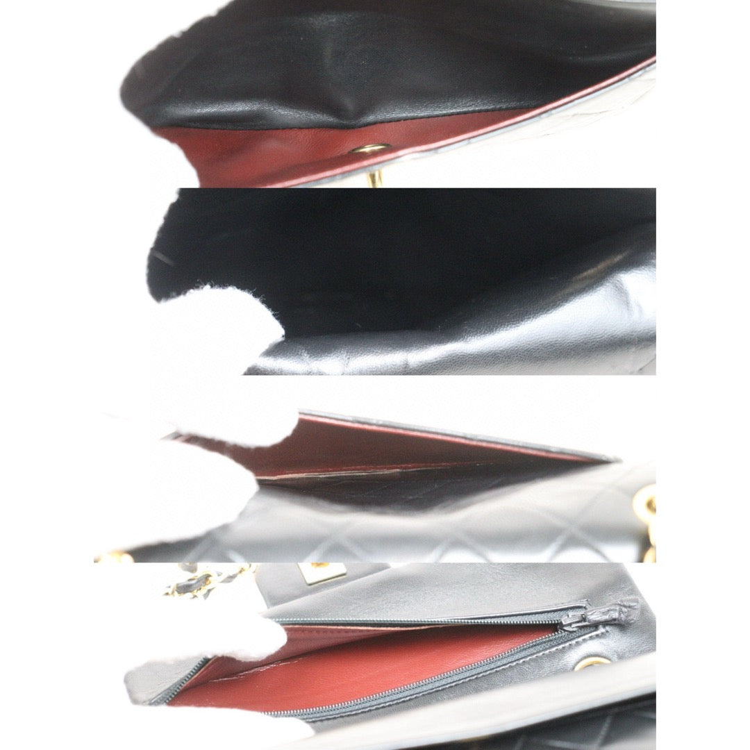 Very Good ( Rank A)｜ CHANEL Lamb Skin Matrasse Double Flap 23 Shoulder Bag Black Made In 1989-1991 Year｜25051321