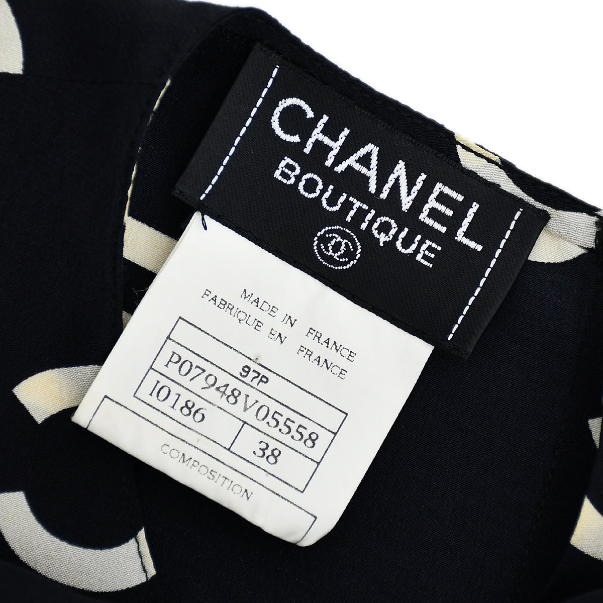 Chanel Spring 1997 Short Sleeve Shirt Blouse Tops Black 97P #38