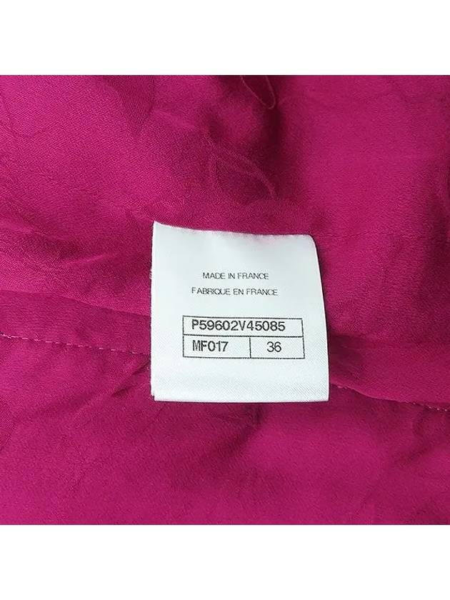 P59602 Green Pink Color Tweed Women s Jacket Size 36 Chanel