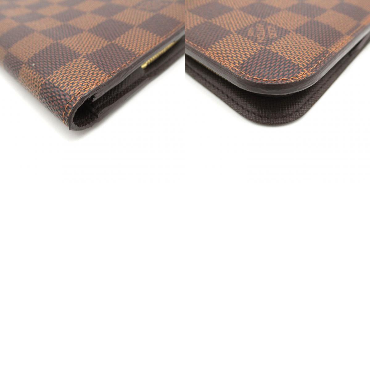 Louis Vuitton Portefolio Ansorite Round Long Wallet Wallet PVC Coated Canvas Damiens  Brown N63071