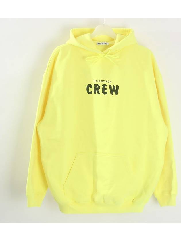 Luxury Balenciaga  Crew Logo Print Oversized Hoodie Yellow