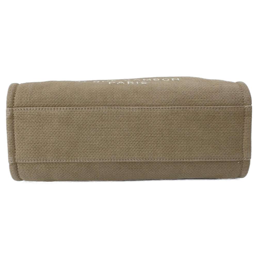 CHANEL Deauville ChainTote Bag Beige/Black A67001 Canvas Size MM