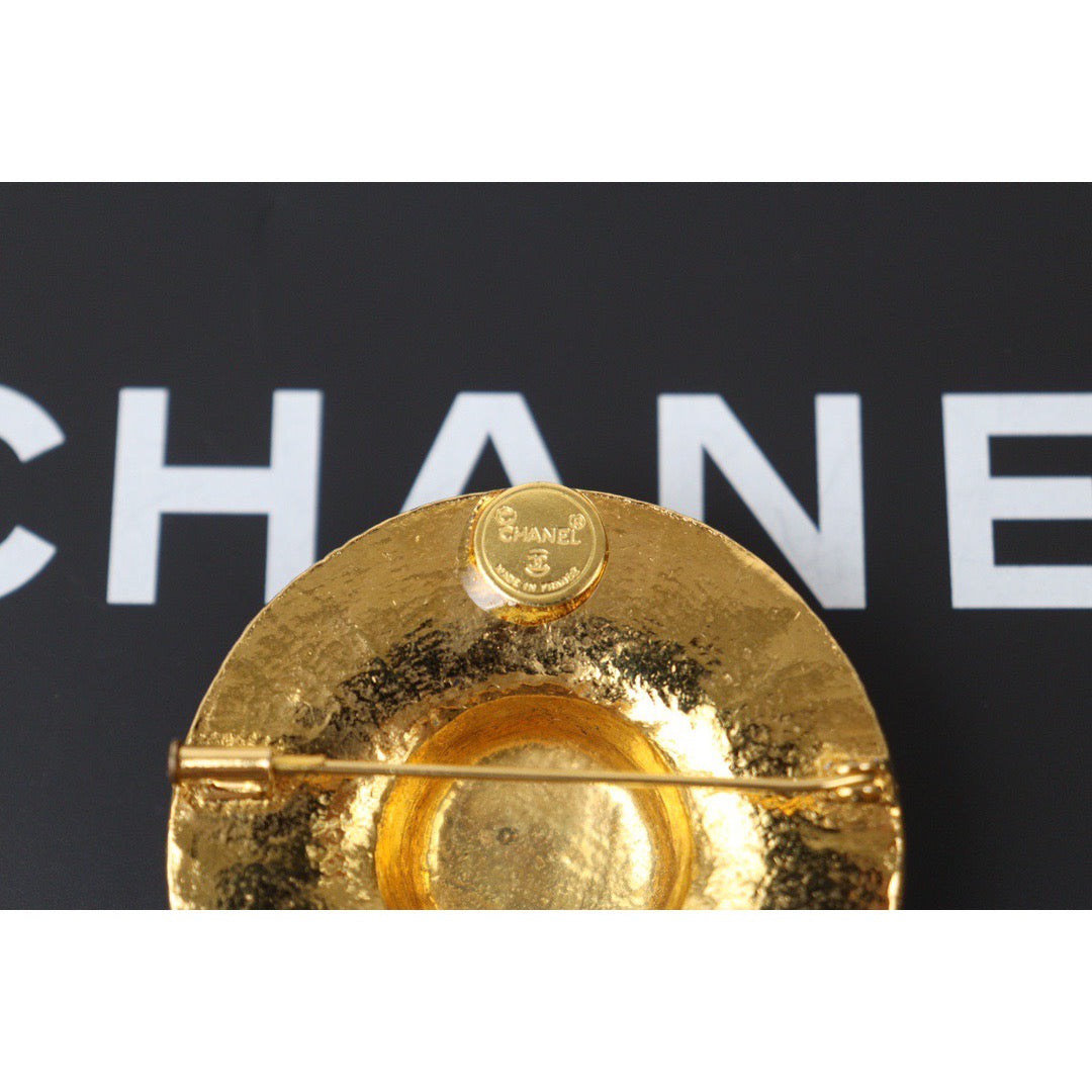 Very Good ( Rank A)｜ CHANEL Straw Hat Gold Brooch ｜Q24050946