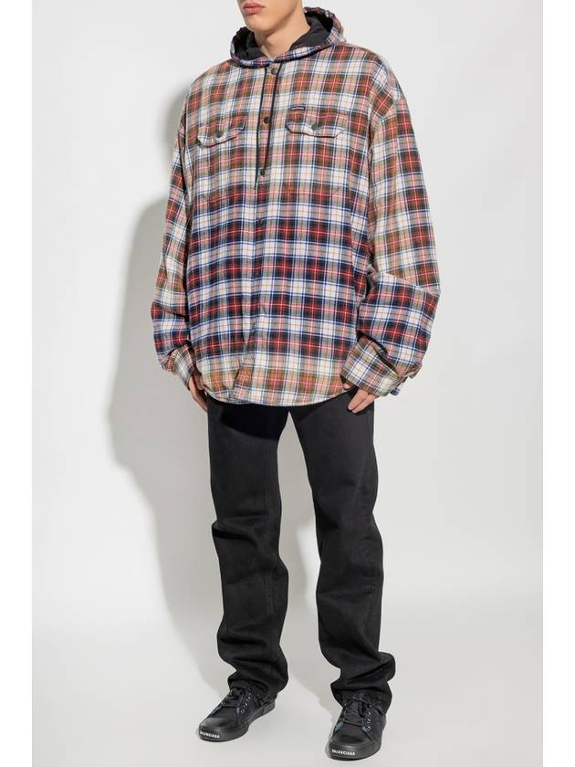Luxury Balenciaga  Bleached Long Sleeve Shirt Red