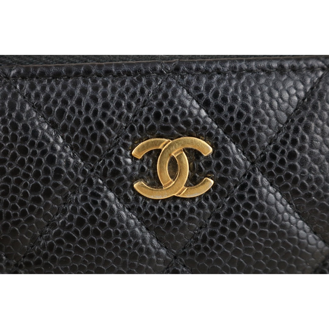 Very Good ( Rank A)｜CHANEL Caviar Skin Black Long Wallet Made In 2015 - 2016 Year｜X25040303