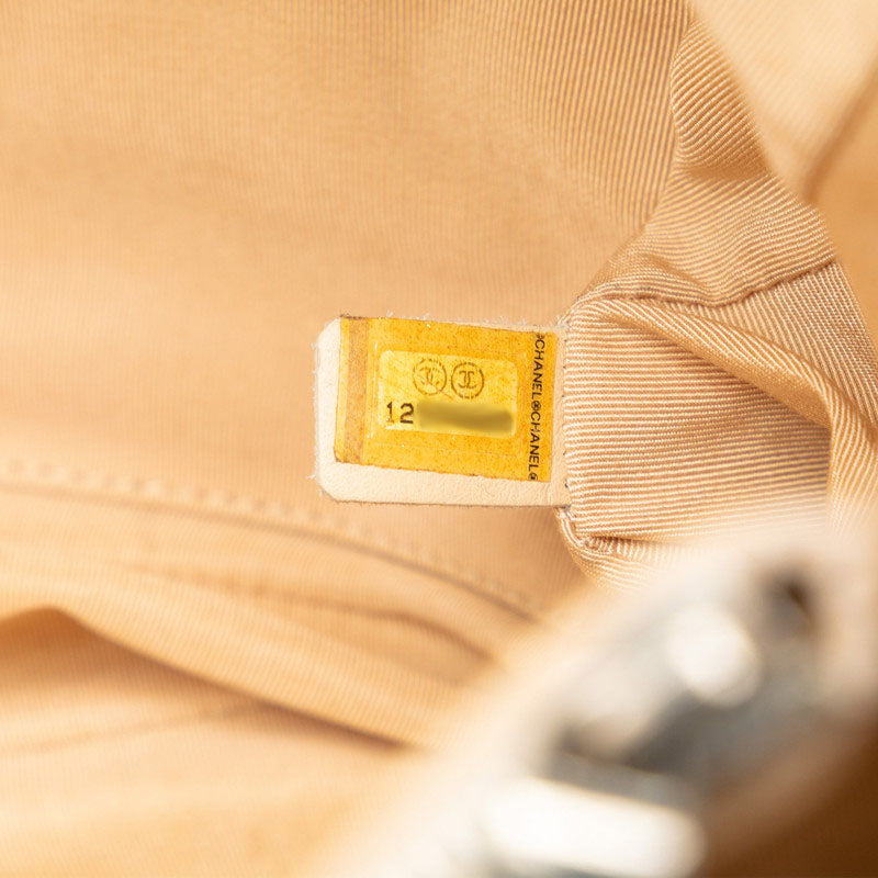 Chanel Matrasse Chain Tote Bag Beige Silver Caviar S  Chanel