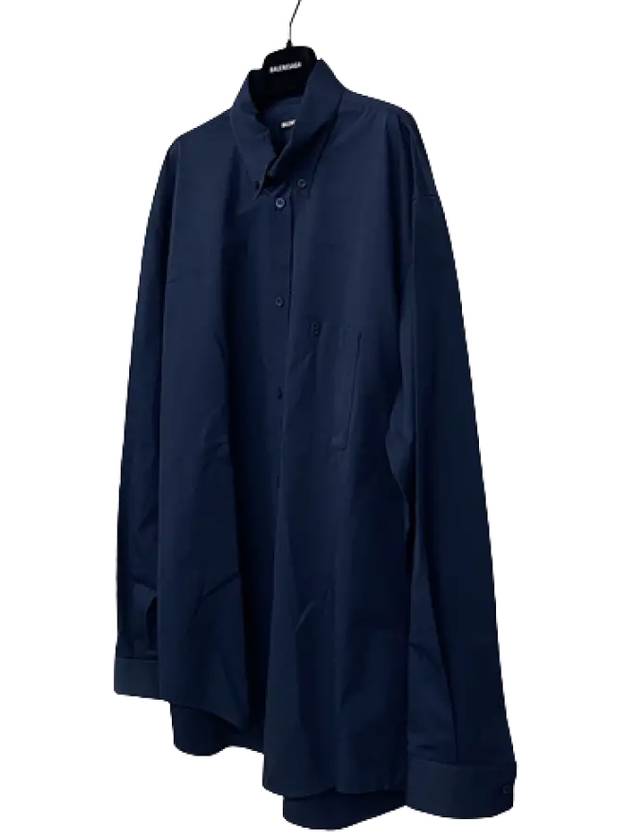Luxury Balenciaga  Back Logo Long Sleeve Shirt Navy