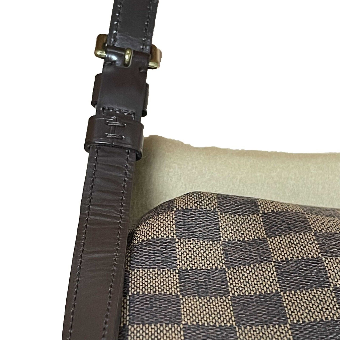 LOUIS VUITTON Musette Tango Damier Ebene Canvas Shoulder Bag