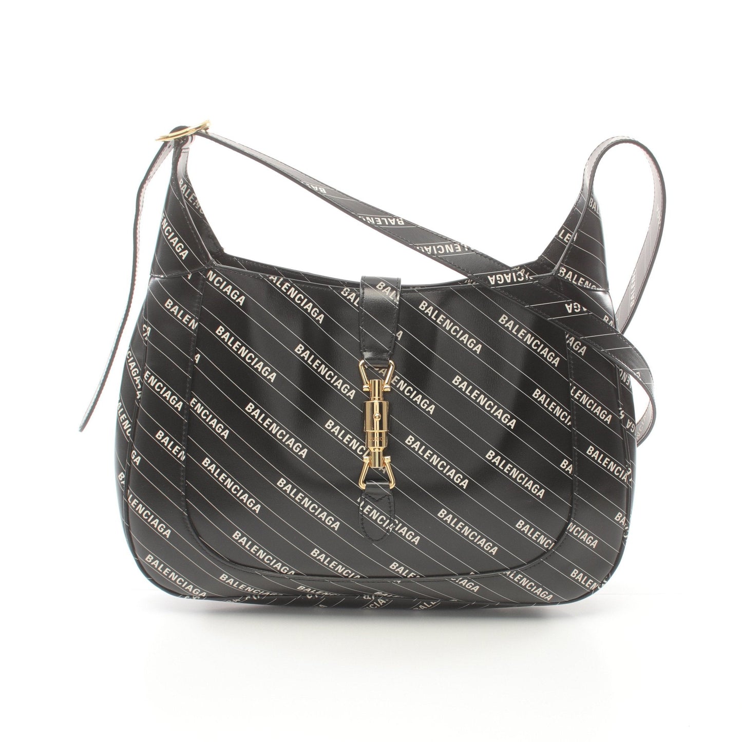 GUCCI Luxury Balenciaga  * GUCCI Hacker Jackie 1961 Shoulder bag Leather Black White