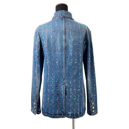 CHANEL Denim Jacket Size 38 Blue P75259 Cotton100%