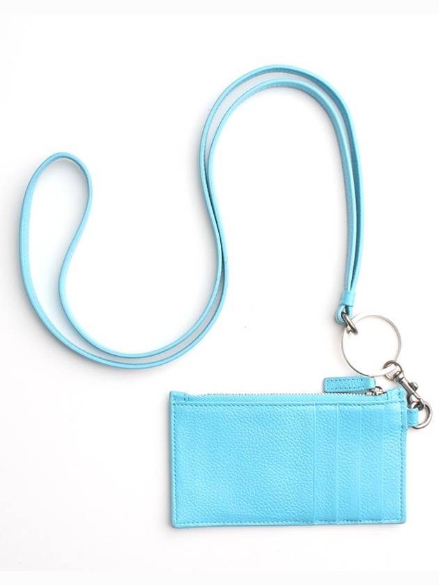 Luxury Balenciaga  Light blue card wallet