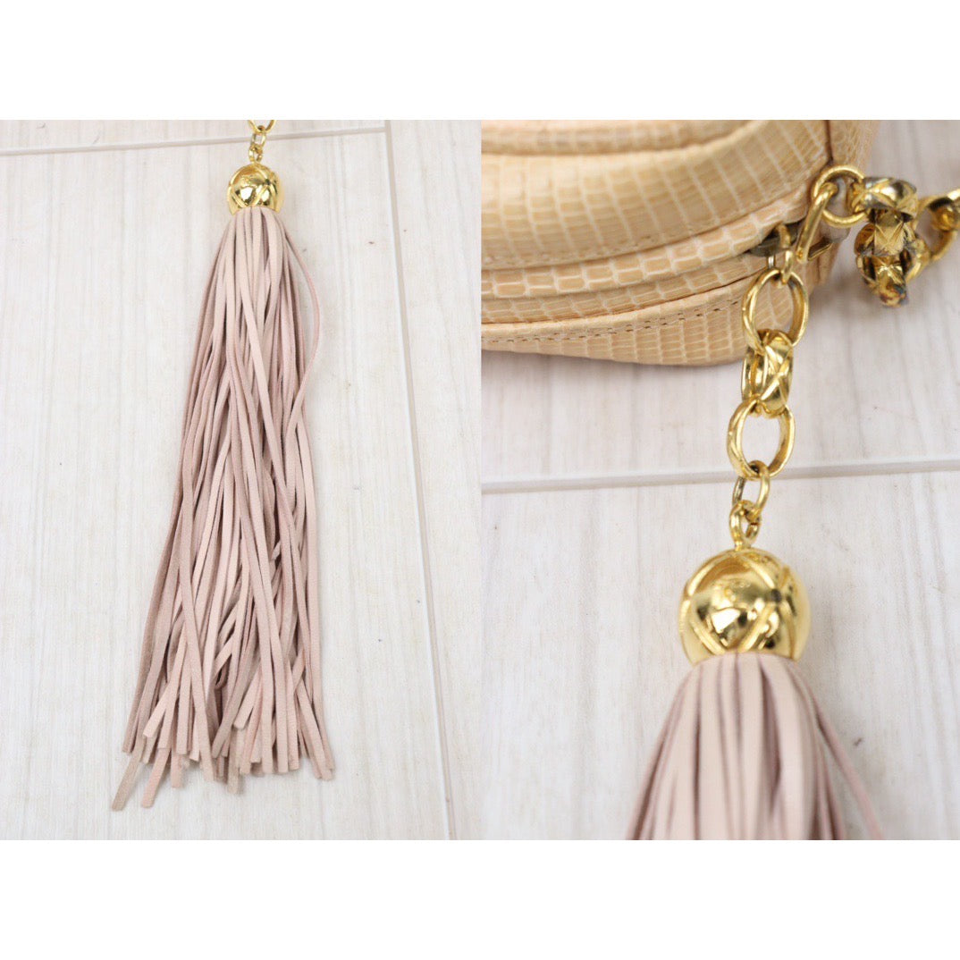 Good ( Rank AB)｜ CHANEL Lizard Skin  Hollow Chain Bag  Made In 1991-1994 Year ｜P24061133