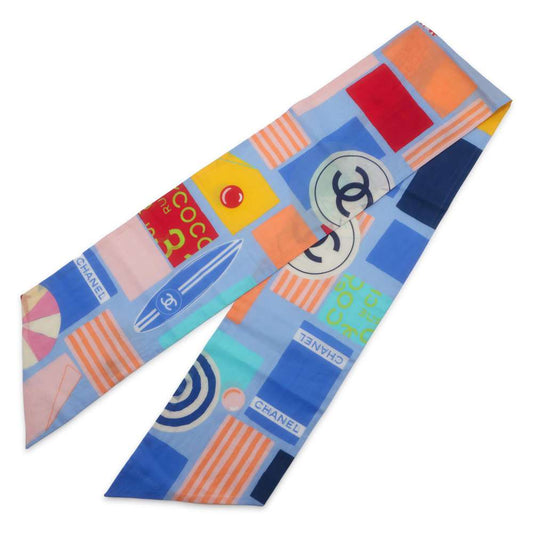 CHANEL CC Logo Scarf Multicolor Cotton100%