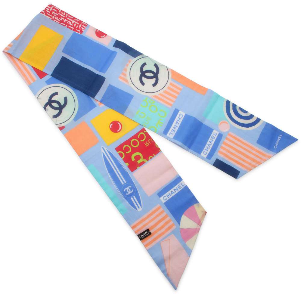 CHANEL CC Logo Scarf Multicolor Cotton100%