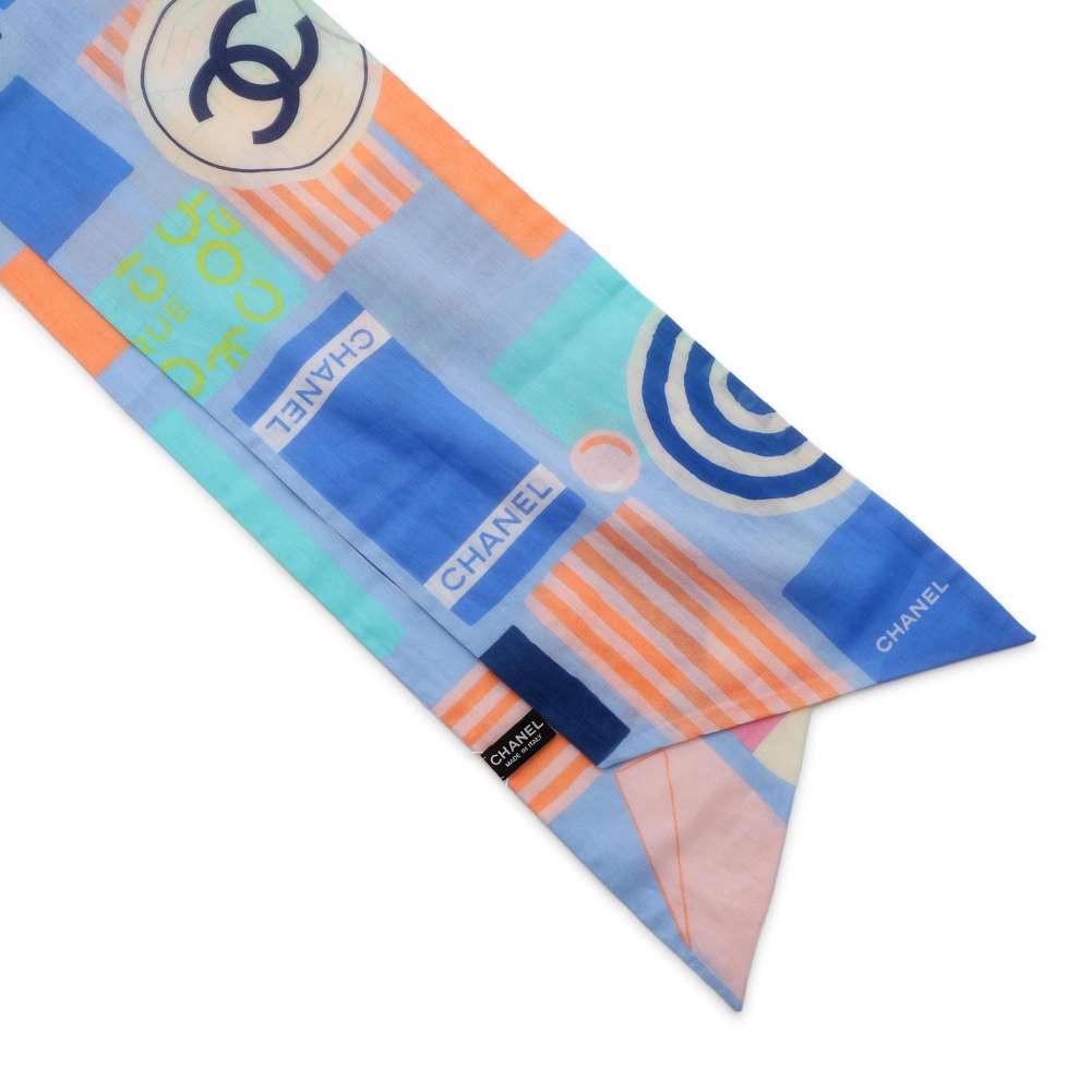 CHANEL CC Logo Scarf Multicolor Cotton100%