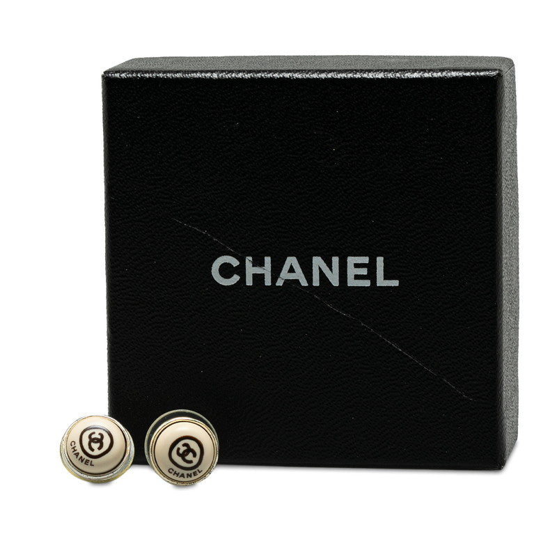 Chanel Coco Stud Earrings Ivory White   Chanel