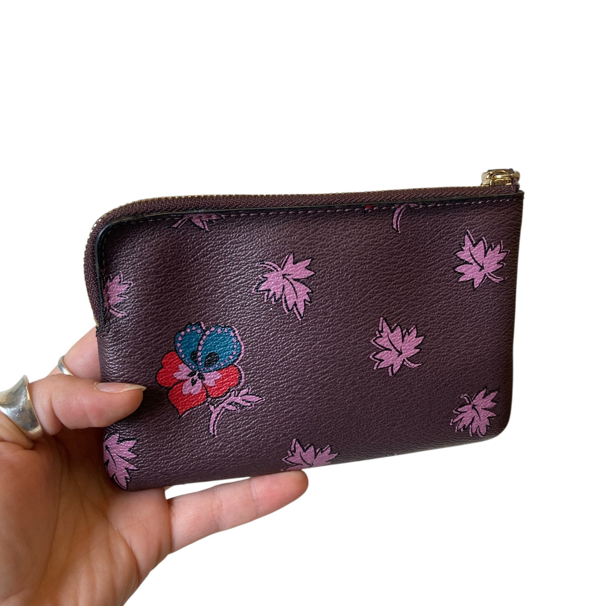 Wristlet Designer By Coach In Floral Print, Size:Small