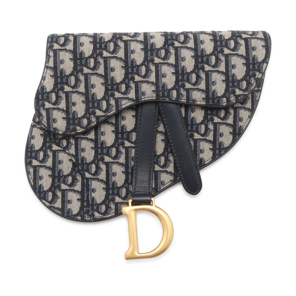 Dior Saddle bag Navy Canvas Size Mini