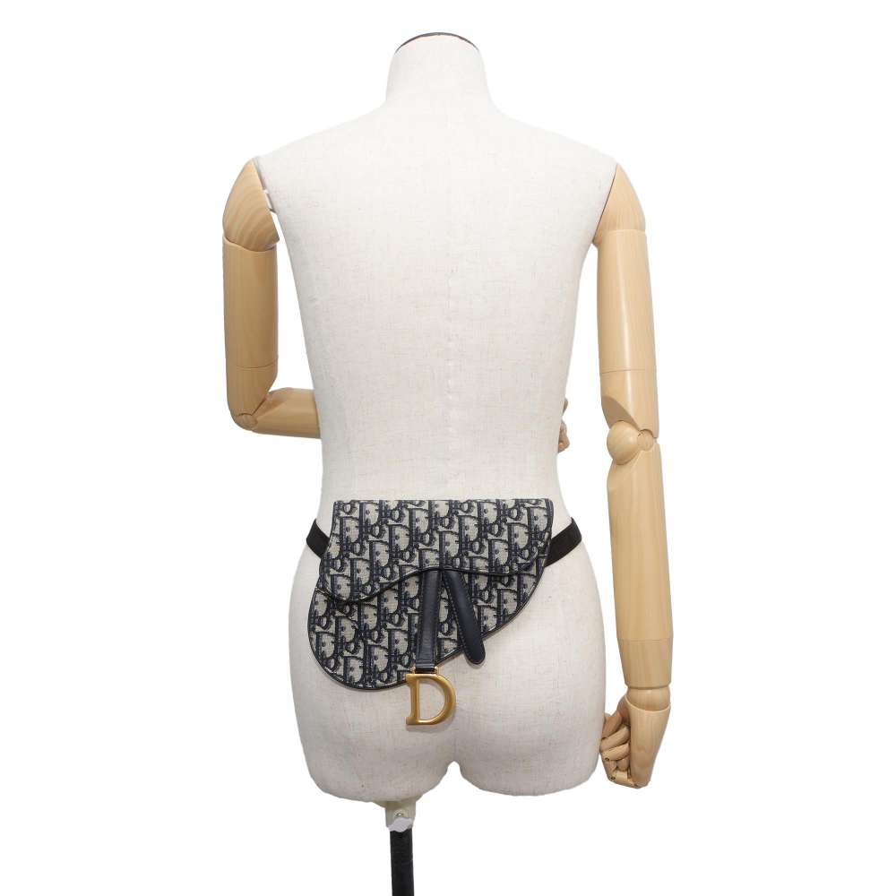 Dior Saddle bag Navy Canvas Size Mini
