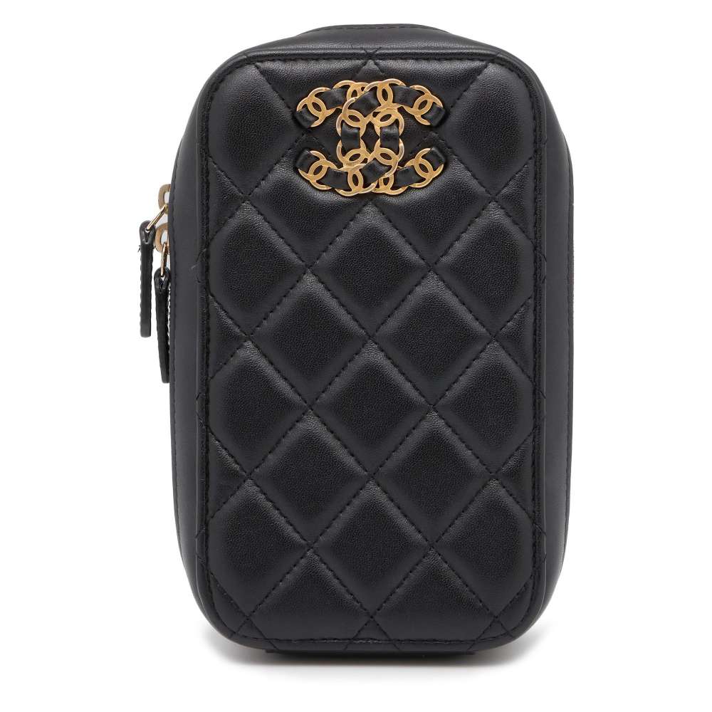 CHANEL 19 CC Logo ChainBag Black Lambskin