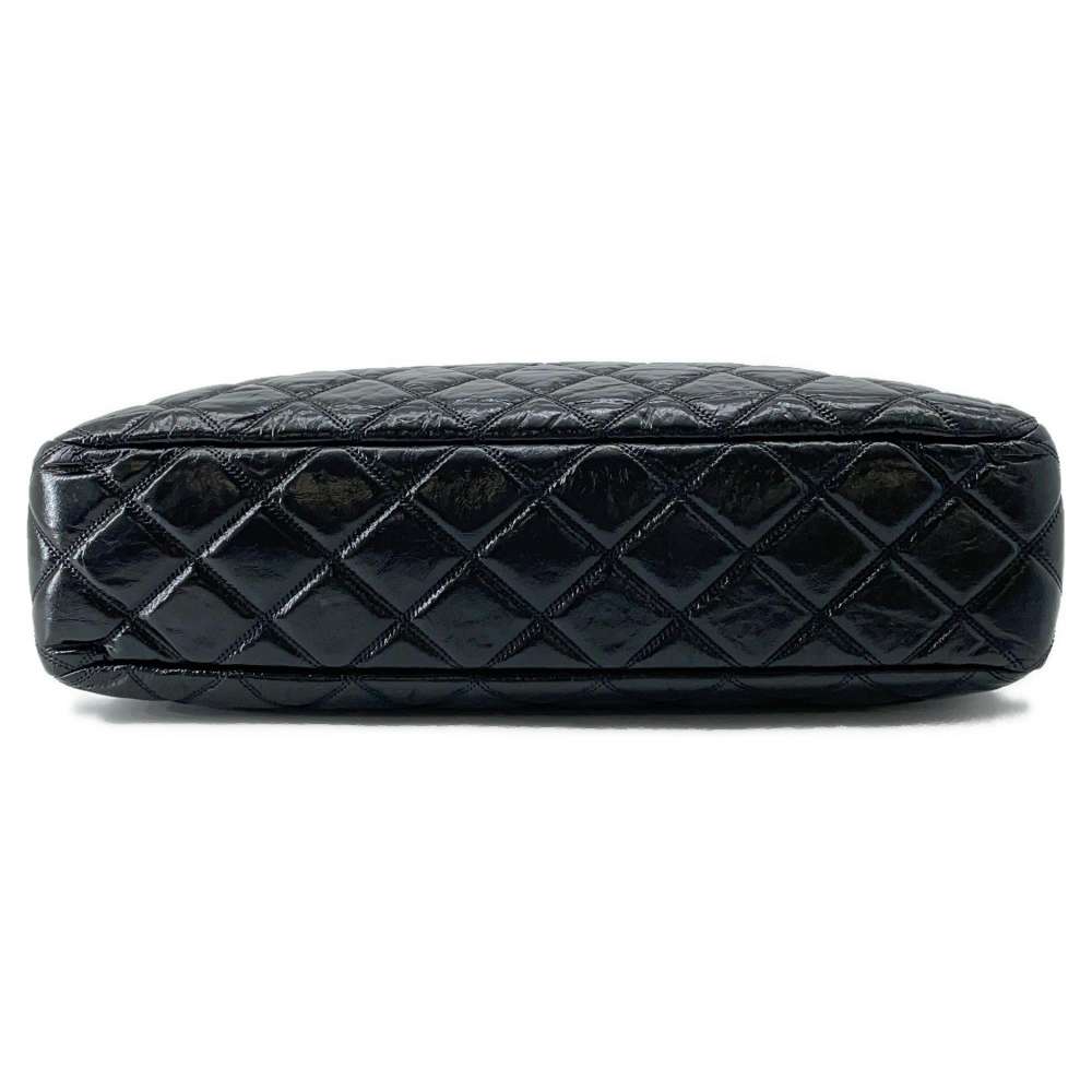 CHANEL CC Logo ShoulderTote Bag Black AS1875 Shiny Aged Calf Leather