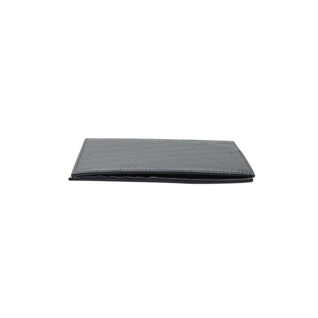 DIOR Oblique Bi-Fold Cardholder in Navy Leather