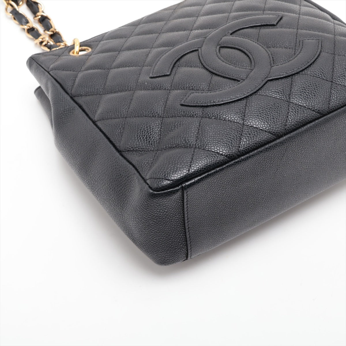 Chanel PST Caviar S Tote Top Bag Black Gold  8th