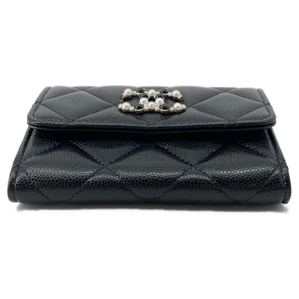 CHANEL Matelasse Chain wallet Black Caviar Leather