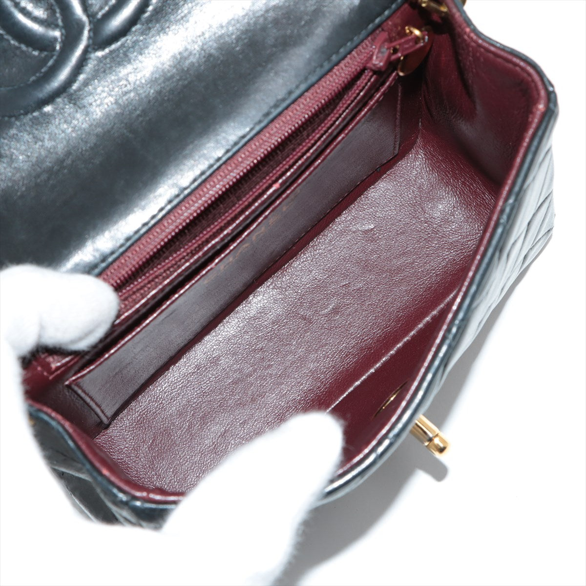 Chanel Mini Matrasse  Single Flap Single Chain Bag Navy G  6th