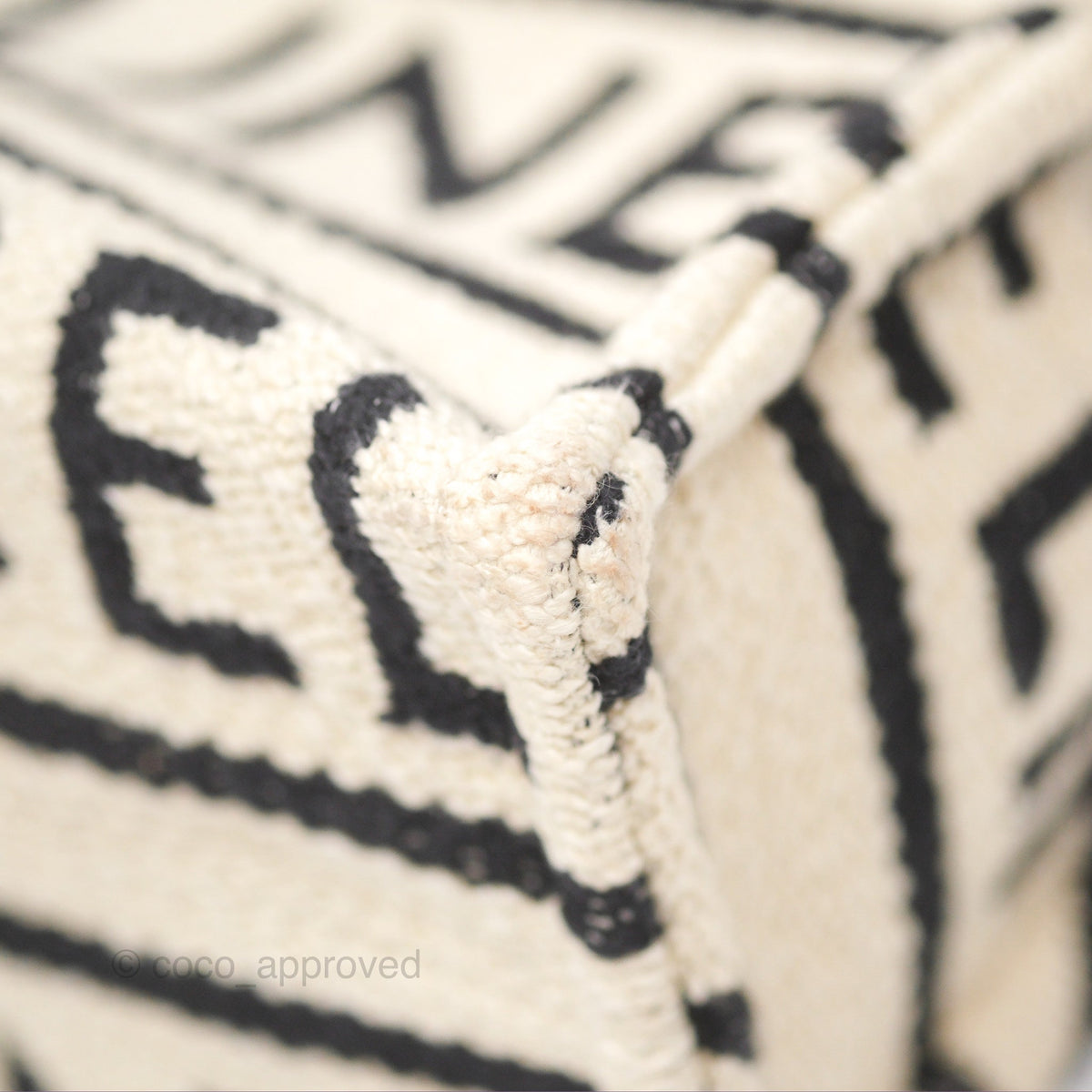 Celine Small Cabas Thais Textile with Celine All-Over White