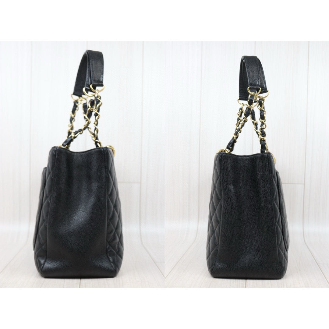 Very Good ( Rank A) ｜ CHANEL Matrasse GST Chain Tote Bag Caviar Skin Black  Made In 2014-2015 Year｜S25032602