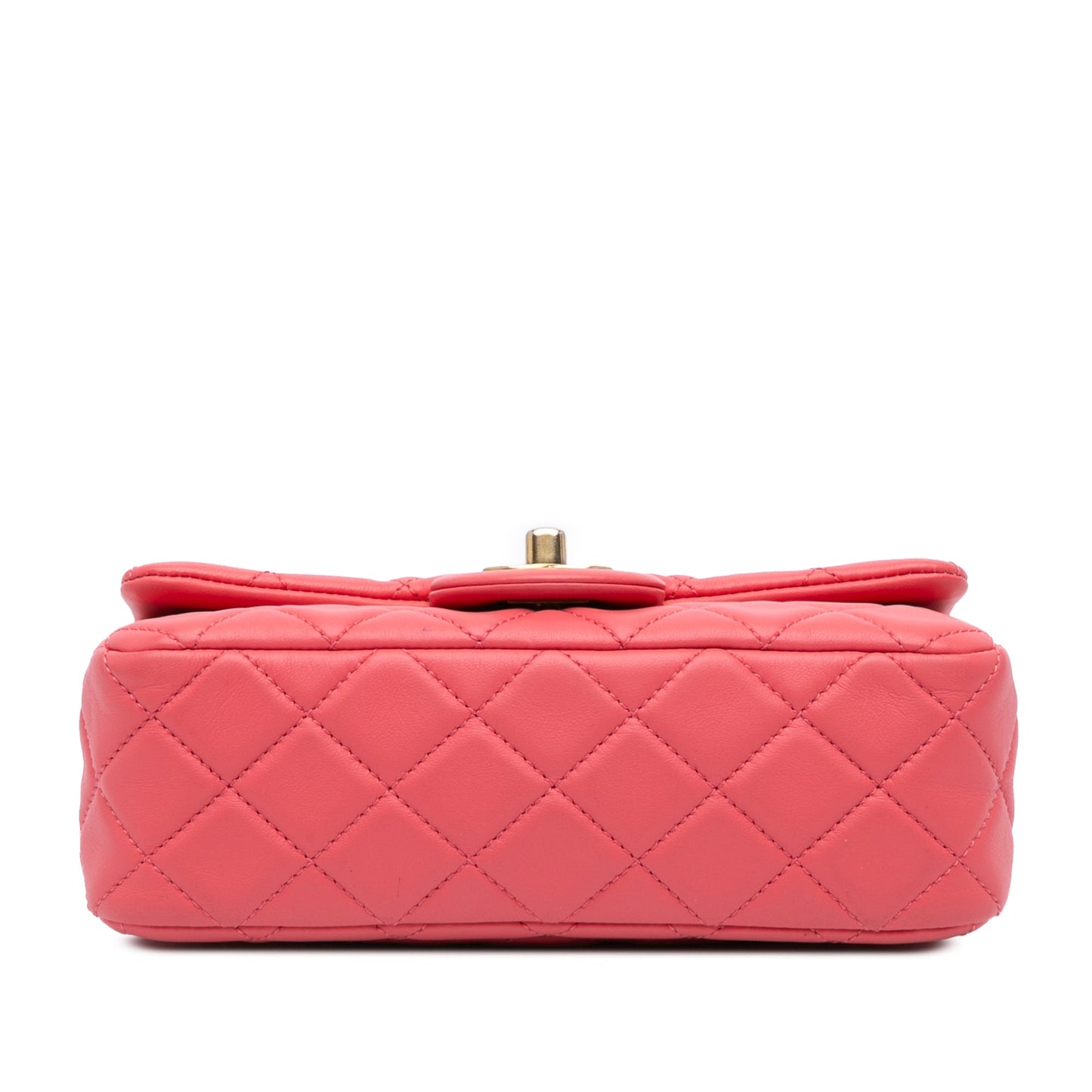 Pink Chanel Mini Rectangular Lambskin Pearl Crush Flap Crossbody Bag
