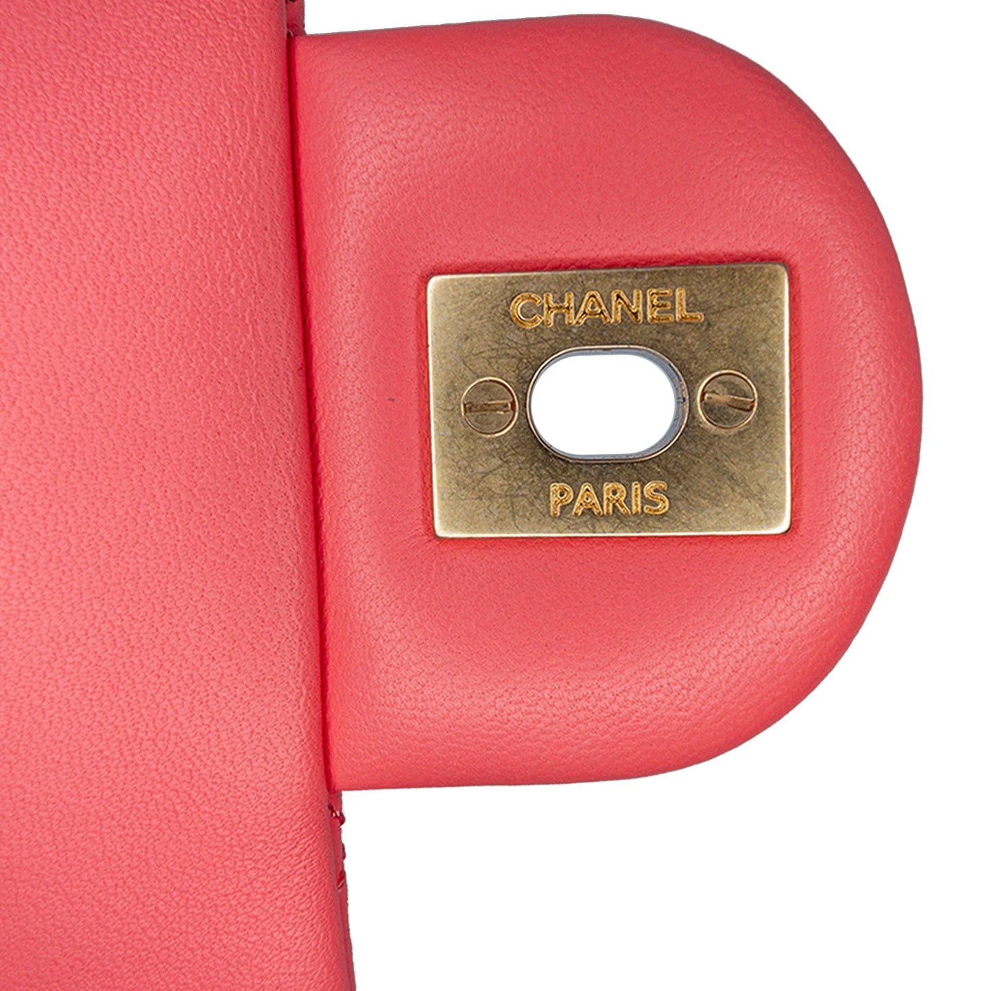 Pink Chanel Mini Rectangular Lambskin Pearl Crush Flap Crossbody Bag