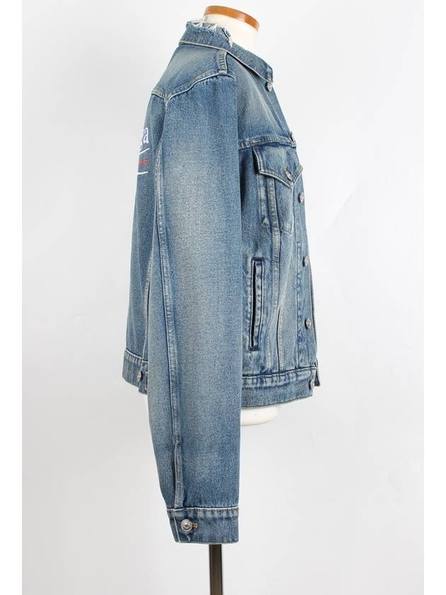 Luxury Balenciaga  wave logo denim jacket 46