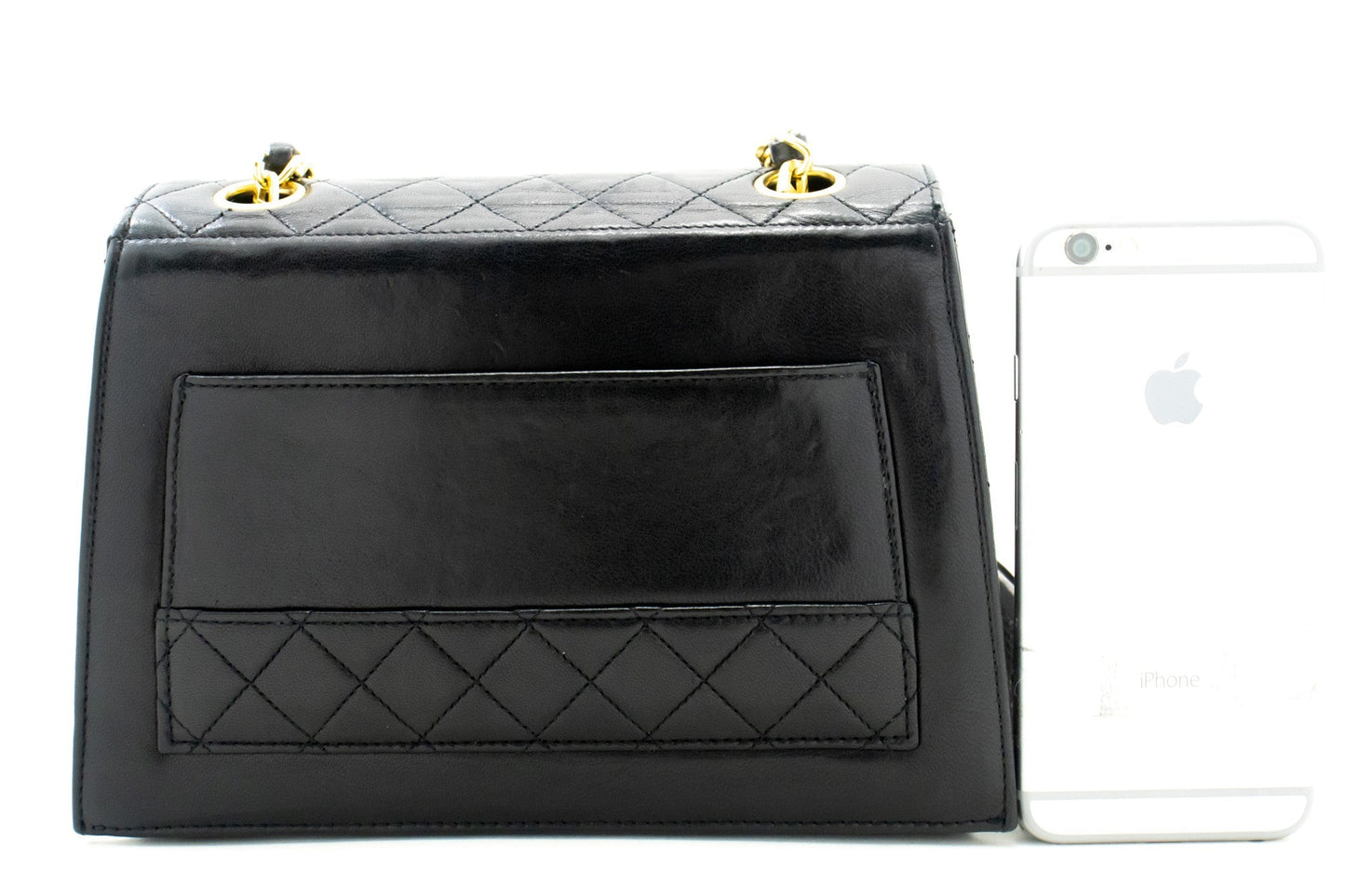CHANEL Small Chain Shoulder Bag Black Quilted Single Flap Lambskin