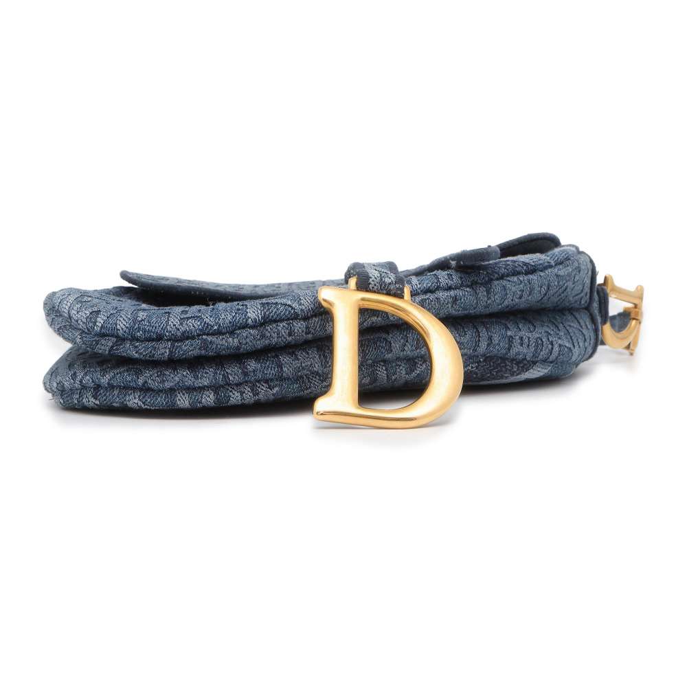 Dior Oblique Saddlebag Blue Denim