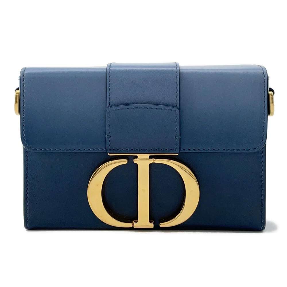 Dior Montaigne Shoulder Bag Blue Leather