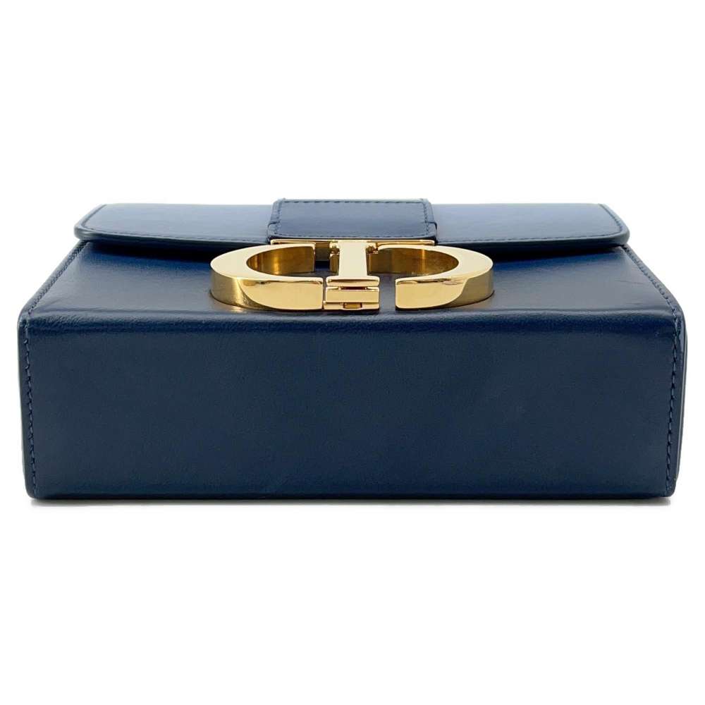 Dior Montaigne Shoulder Bag Blue Leather