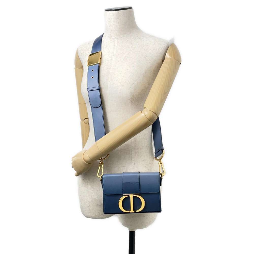 Dior Montaigne Shoulder Bag Blue Leather