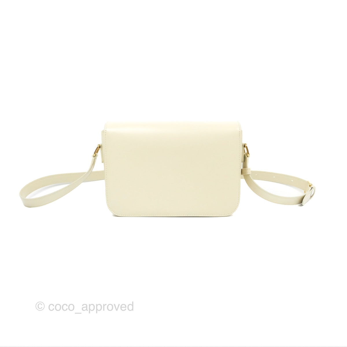 Celine Medium Triomphe Bag Limestone Shiny Calfskin