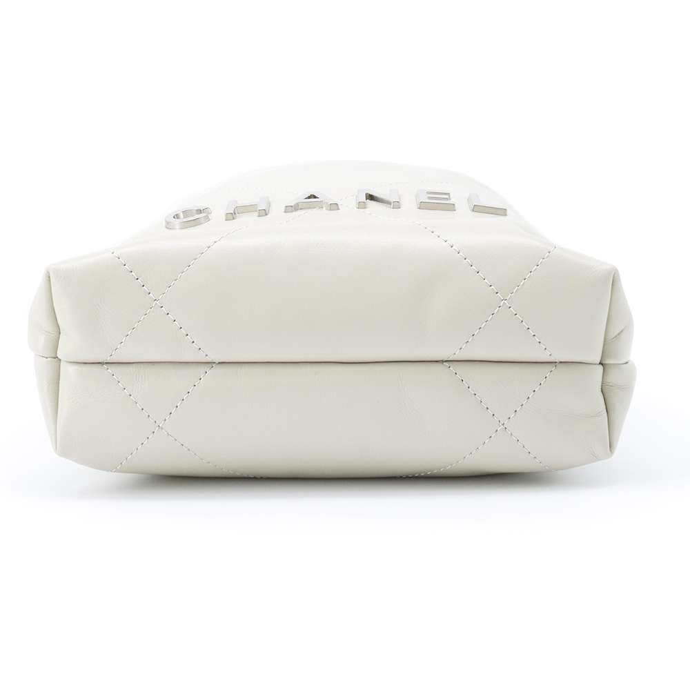 CHANEL CHANEL22 ChainShoulder Bag Gray AS3980 Shiny Calf Leather Size Mini