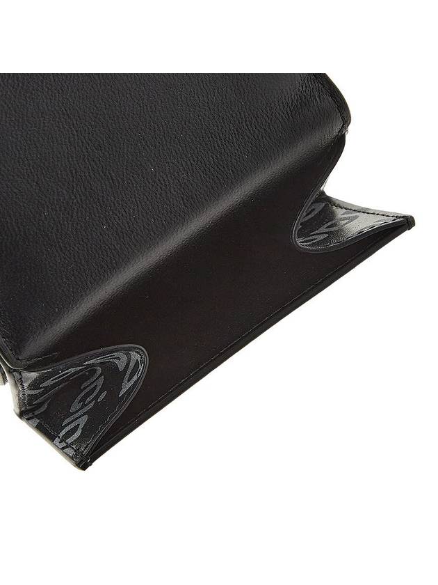 Luxury Balenciaga  All-Over Logo Tri-Fold Half Wallet Black