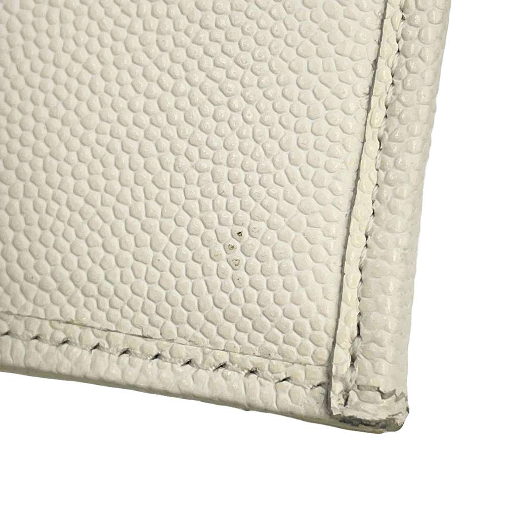 CHANEL Matelasse Tri-Fold Wallet White AP0230 Caviar Leather