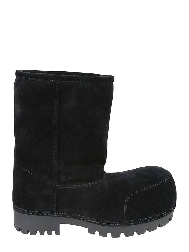 Luxury Balenciaga  Suede Fur Winter Boots Black