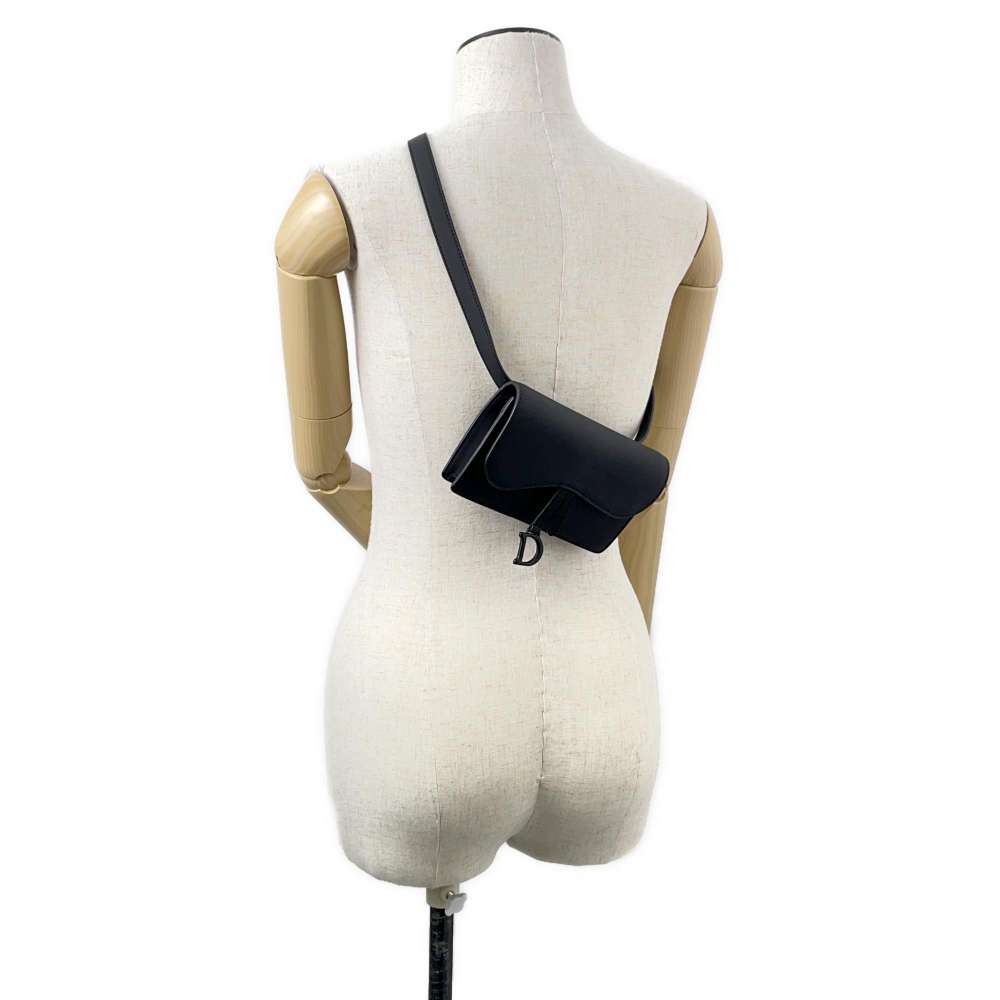 Dior saddle belt bag Black Leather