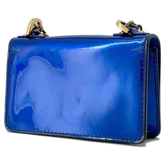 Dior J'A DIOR ChainShoulder Bag Metalic Blue Patent Leather