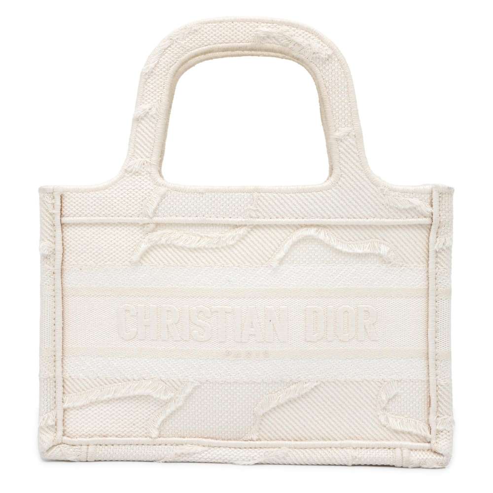 Dior Book tote Ivory Canvas Size Mini