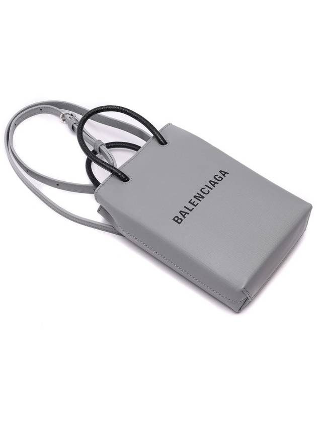 Luxury Balenciaga  Logo Print Phone Holder Small Cross Bag Grey