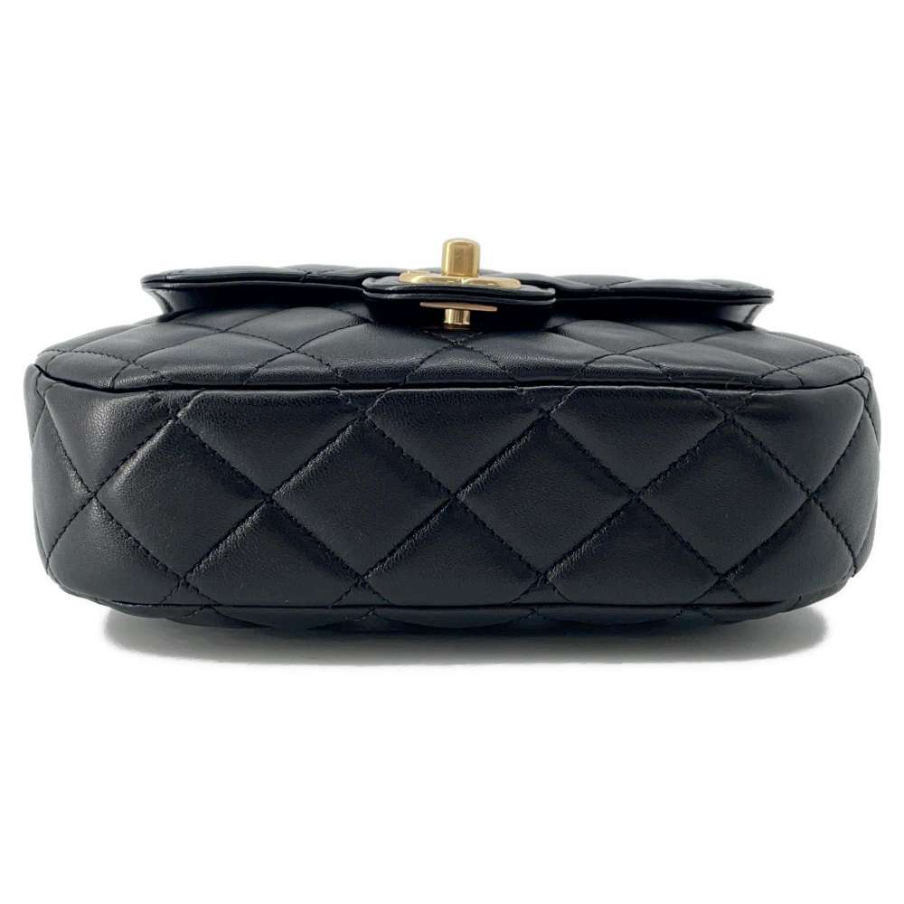 CHANEL Matelasse Top Handle ChainShoulder Bag Black AS4569 Lambskin