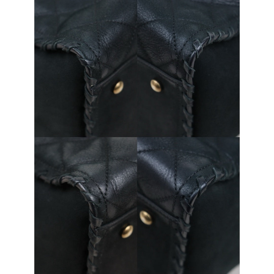 Good ( Rank AB)｜ CHANEL Matrasse Chain Calf Leather Tote Bag Dark Green Made In 2014 -2015 Year｜Y25061702